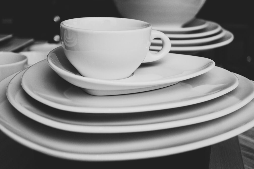 plate, cup, dishes, porcelain